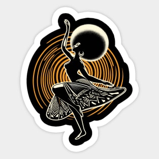 Afrocentric Woman Dancing Sticker